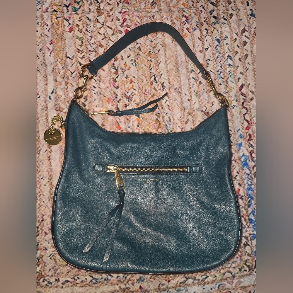 Marc Jacobs Teal Leather Hobo with Gold Hardware